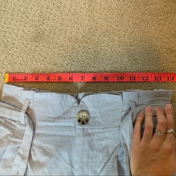 Blue Paperbag Waist Shorts - Picture 11 of 14